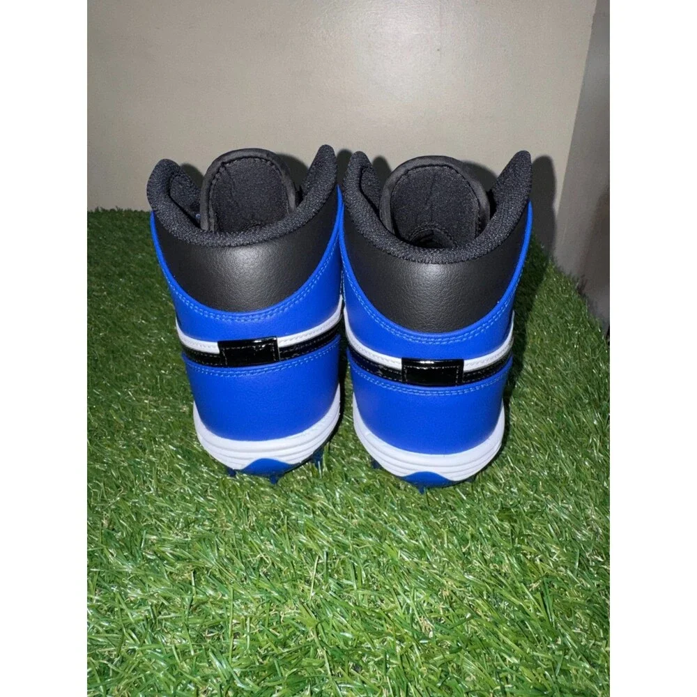 Nike Jordan 1 Mid TD Football Cleats Game Royal/Black Men's Size 9 FJ6805 401